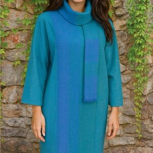 VINTAGE AVOCA COLLECTION Wool Tweed Jacket with Scarf Tie, M